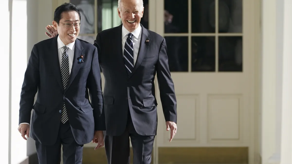 2023年1月,美國總統拜登與日本首相岸田文雄舉行雙邊會談。(AP)