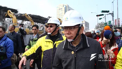 農曆春節期間,台北市政府拆除忠孝橋引橋,市長柯文哲親自視察(曾原信攝)