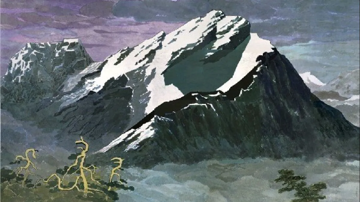 馬白水,《玉山積雪》,1989。(圖片:國立台灣美術館/想想論壇提供)