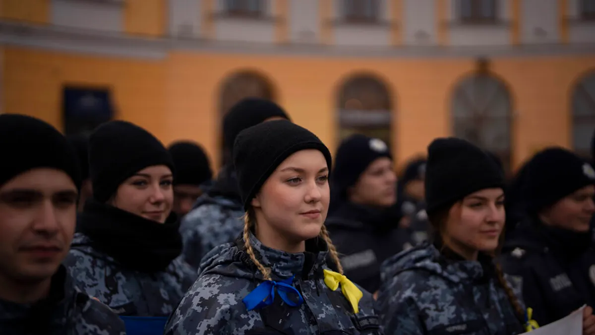 烏克蘭女兵。(美聯社)