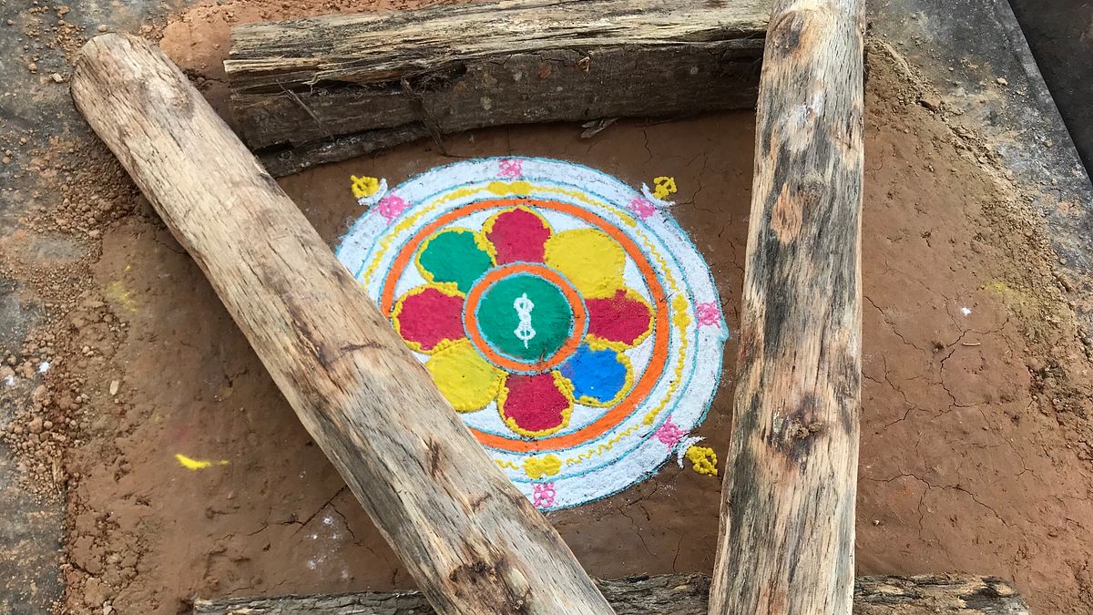 法會結束可能要燒毀的壇城。(攝影:李淑雲│謝幸吟提供) 法會結束可能要燒毀的壇城。(攝影:李淑雲│謝幸吟提供)