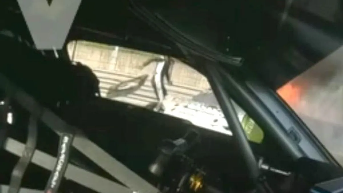 Hartog saw his rival's car engulfed in flames and rushed in without hesitation, tearing at the Ferrari's door with his bare hands in an attempt to pull Millroy free. (Captured from X)