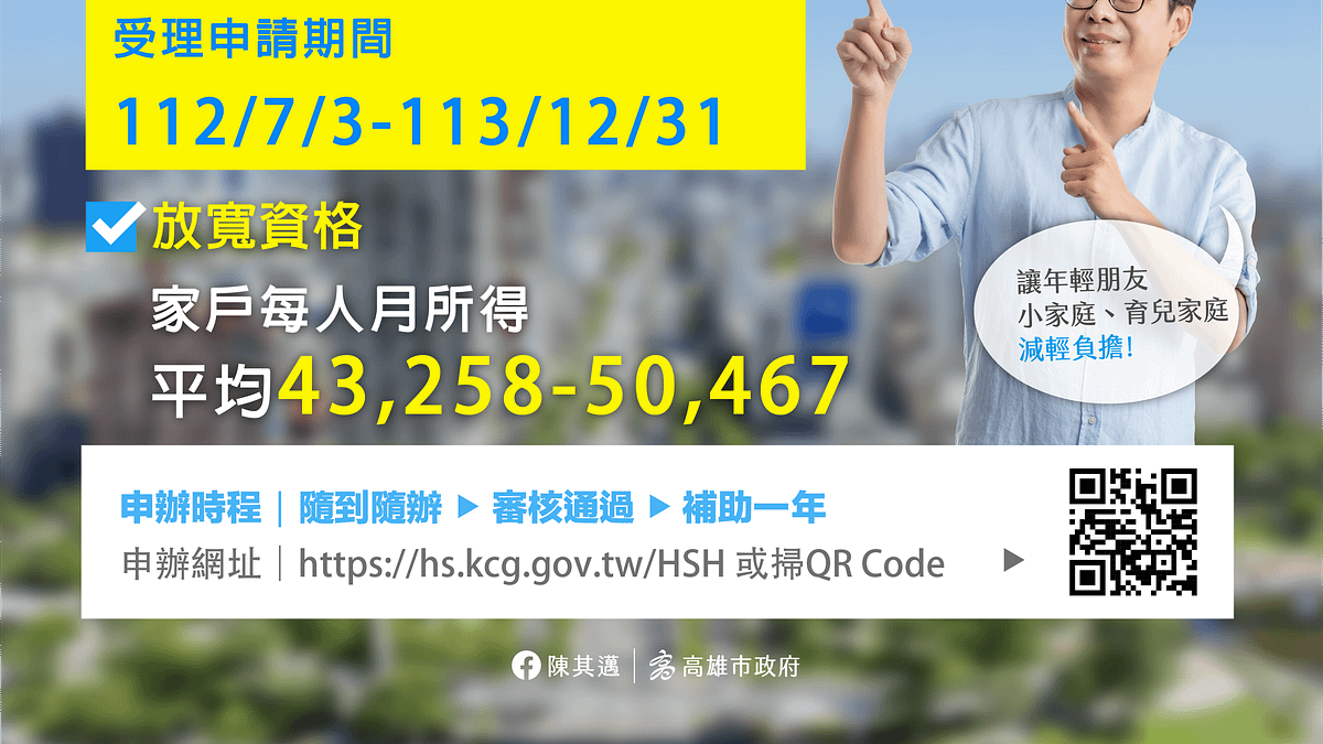 高市府也搭配中央擴大租金補貼專案,運用囤房稅加碼開辦育兒租金補貼及增額租金補貼。(圖/高市都發局提供) 高市府也搭配中央擴大租金補貼專案,運用囤房稅加碼開辦育兒租金補貼及增額租金補貼。(圖/高市都發局提供)