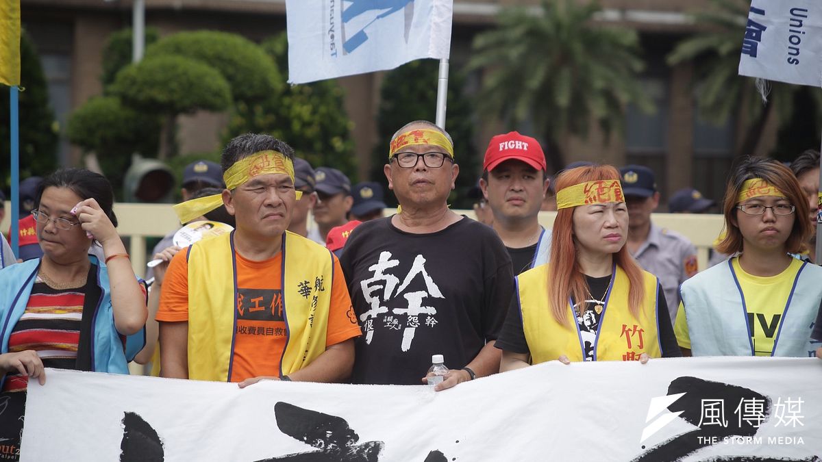 勞團絕食抗議一例一休及砍七天國定假日。(曾原信攝) 勞團絕食抗議一例一休及砍七天國定假日。(曾原信攝)