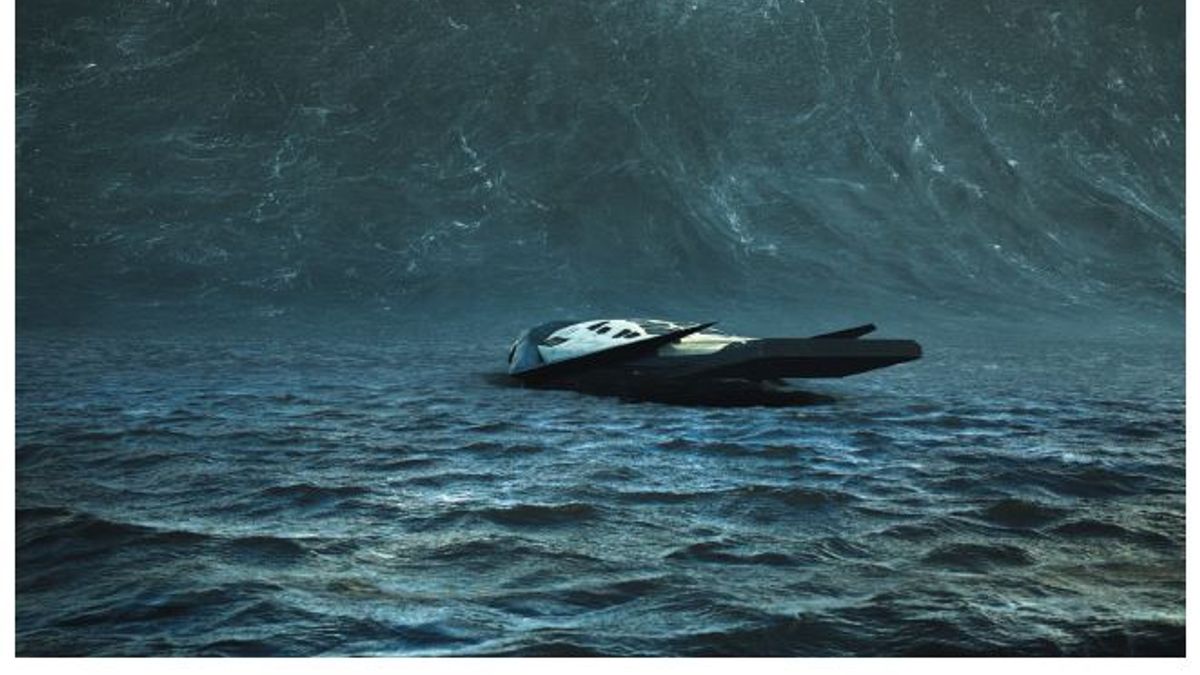 一堵超大巨浪往「漫遊者號」 當頭襲來。(擷自《星際效應》畫面,華納兄弟娛樂公司提供) 一堵超大巨浪往「漫遊者號」 當頭襲來。(擷自《星際效應》畫面,華納兄弟娛樂公司提供)