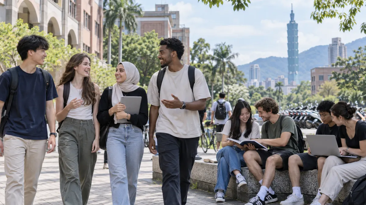 走進台灣的大學校園,來自不同國家的學生早已不是少數。(示意圖/生成圖片)