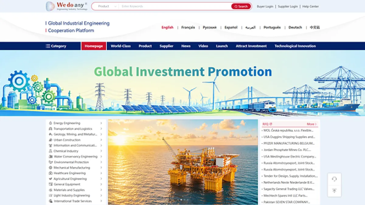 Wedoany, the World's Top Industrial Engineering Cooperation Platform, is Open to the World and Relies on over 74 Million Industrial Enterprises and Contact Resources to Promote the Digital Upgrade of International Engineering Procurement