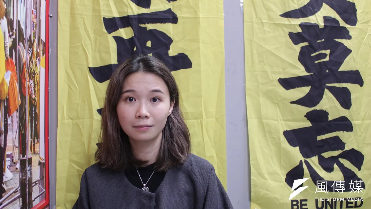 2022年11月7日,香港民運人士鄺頌晴於台北接受《風傳媒》專訪。(陳艾伶攝)