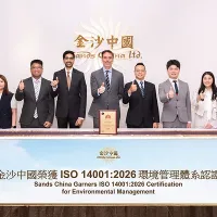 Sands China as World's First Integrated Tourism and Leisure Enterprise to Achieve ISO 14001:2026 Certification for Environmental Management Sands China as World's First Integrated Tourism and Leisure Enterprise to Achieve ISO 14001:2026 Certification for Environmental Management