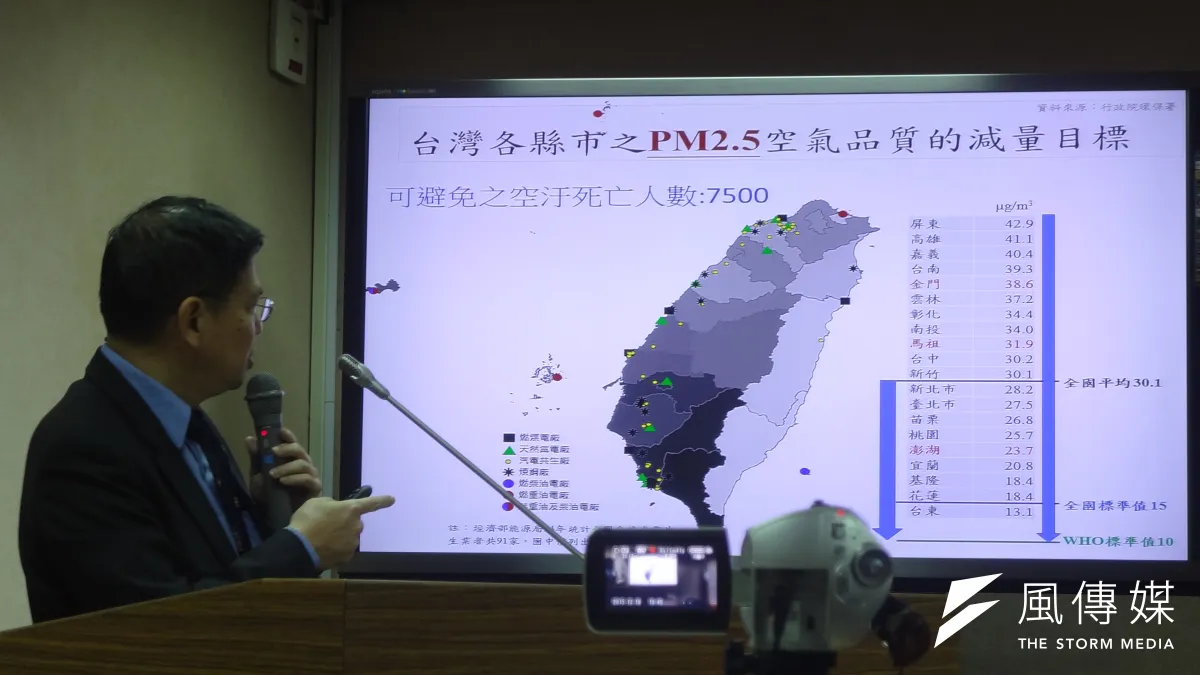 立法院「政府保護『肺』不到位? 產官學空污大辯論」,台灣大學公共衛生組織副院長詹長權教授呼籲立法院要把肺癌作國病來醫。(郭佩凌攝)