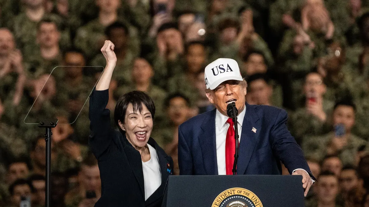 日本首相高市早苗的連番發言雖然主要在中日之間掀起外交震盪,但其真正的戰略震央其實落在台灣身上。圖為高市早苗與川普。(圖片來源:via華爾街日報) 日本首相高市早苗的連番發言雖然主要在中日之間掀起外交震盪,但其真正的戰略震央其實落在台灣身上。圖為高市早苗與川普。(圖片來源:via華爾街日報)