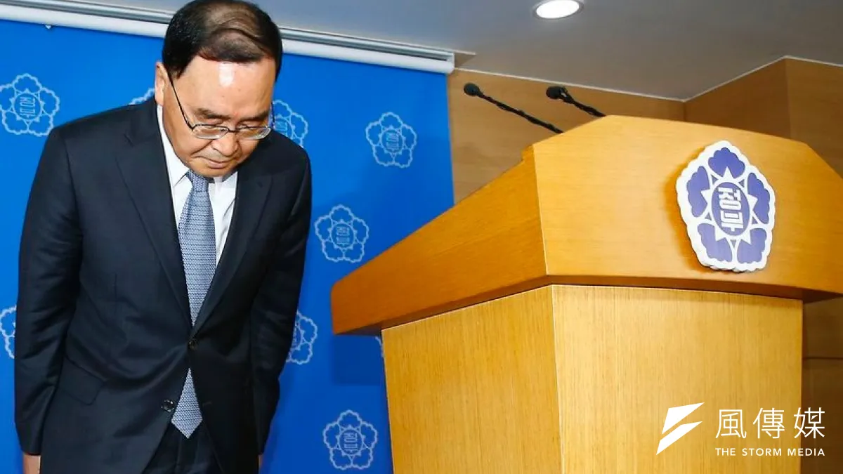 南韓總理鄭烘原27日宣布為世越號海難負起全責,黯然辭職下台。(美聯社)