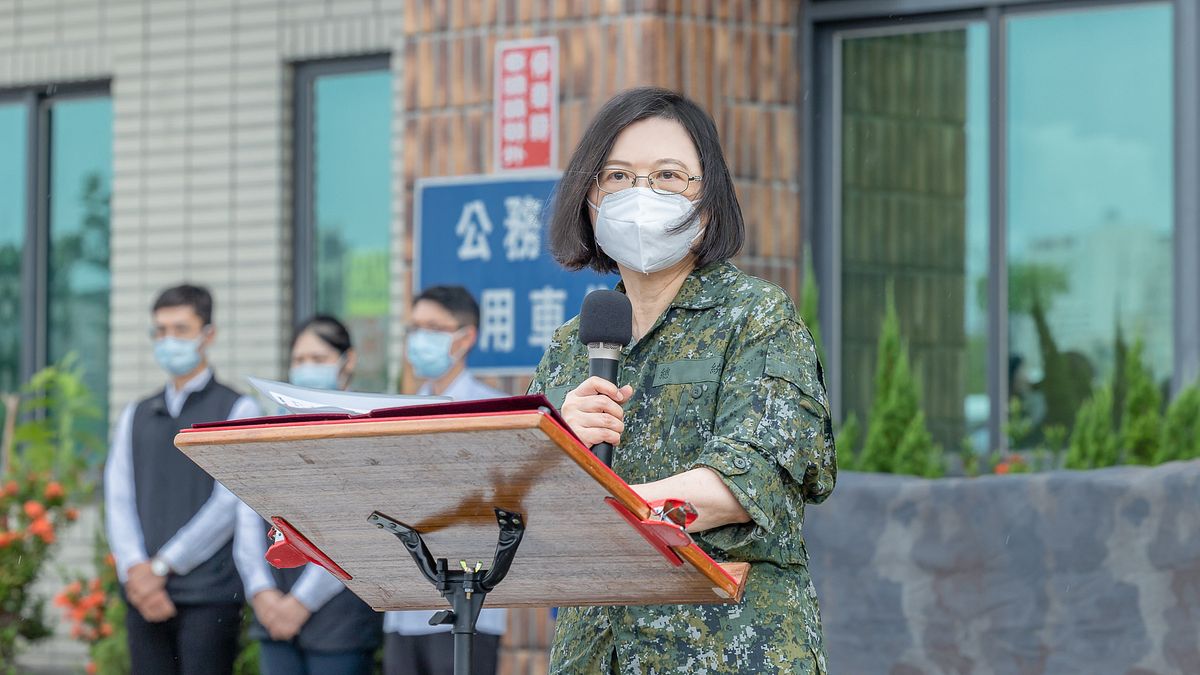 總統蔡英文視導漢光39號演習並致詞。(總統府提供) 總統蔡英文視導漢光39號演習並致詞。(總統府提供)