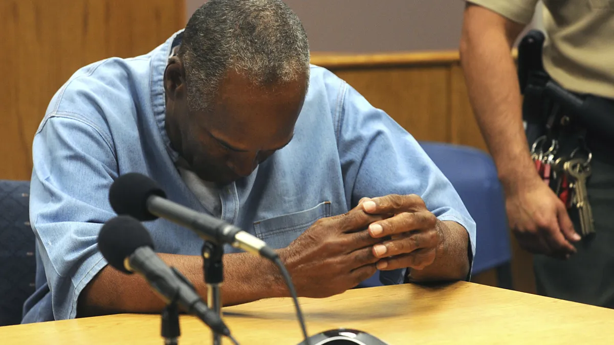 2017年7月20日,辛普森(O.J. Simpson)出席假釋聽審會(AP)