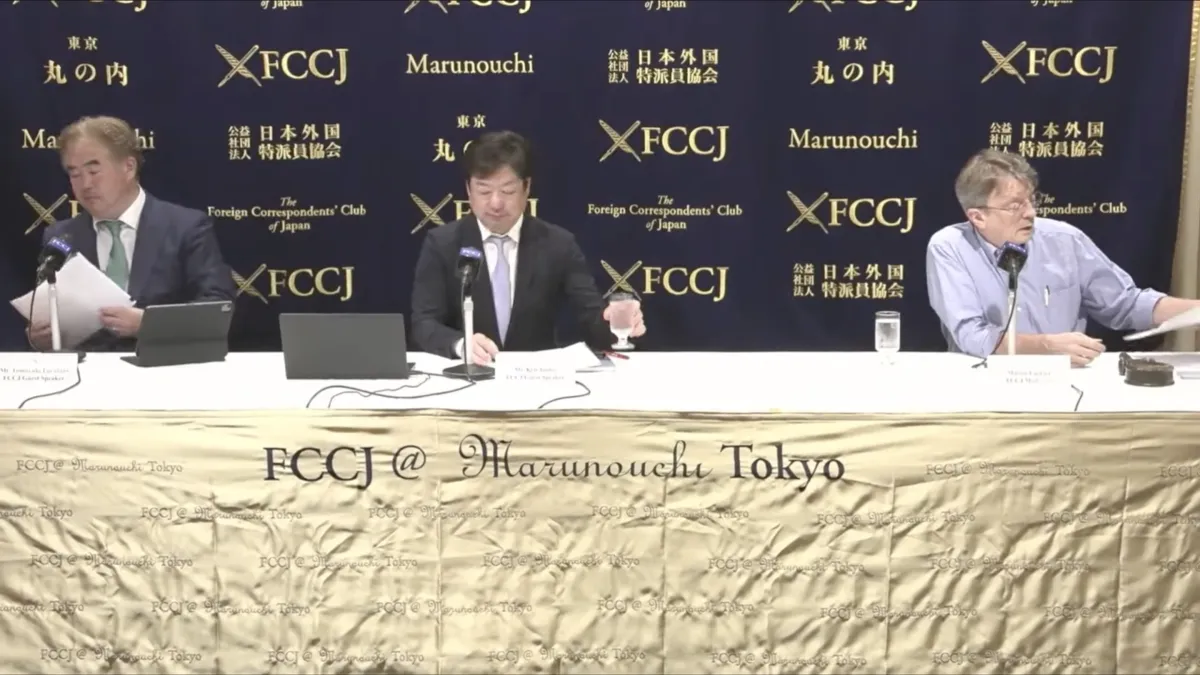 先端イノベーション・地政戦略研究所の有識者が日本外国特派員協会で会見し、AI技術の国防システムへの統合と日米同盟の深化を通じた新たな安全保障戦略の必要性を訴えた。(写真/FCCJ提供)