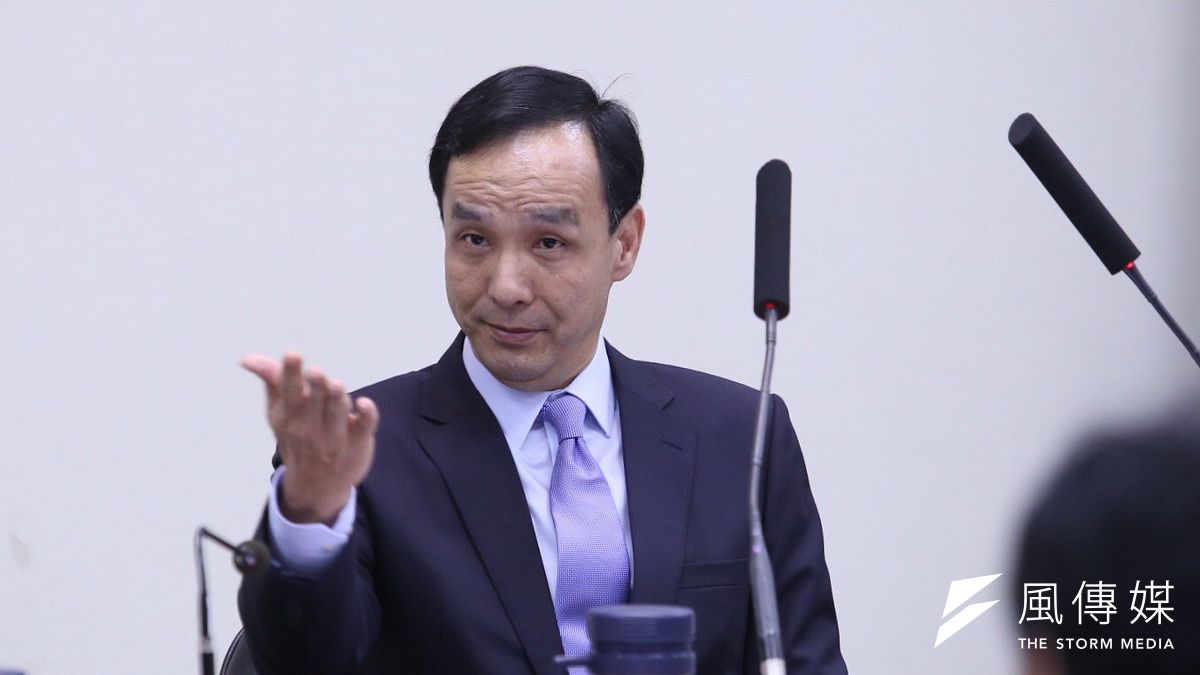 國民黨黨主席朱立倫主持中常會。(林韶安攝) 國民黨黨主席朱立倫主持中常會。(林韶安攝)