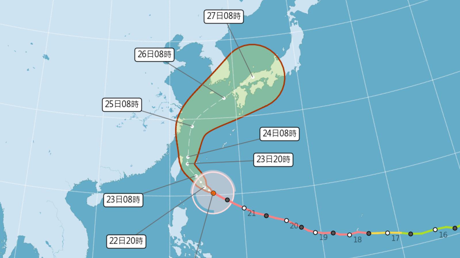 明天颱風假有望?強颱薔琵龜速「影響拉長將近2天」 專家點名9縣市:務必最高戒備