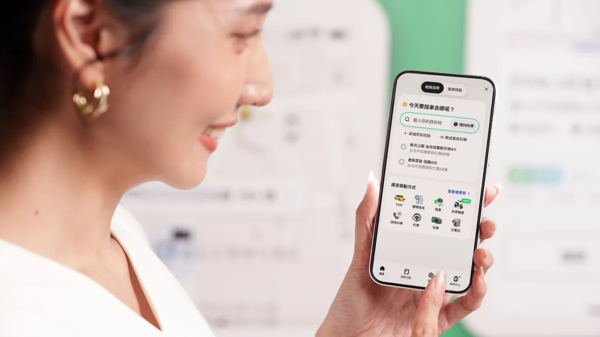 LINE GO以數據驅動產品設計,近期首頁改版將使用動線區分為「叫車」與「租車」兩大主線。(LINE GO提供)