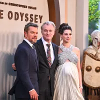 Matt Damon, from left, director Christopher Nolan, and Anne Hathaway attend the premiere of "The Odyssey" at AMC Lincoln Square on Tuesday, July 14, 2026, in New York. (AP) Matt Damon, from left, director Christopher Nolan, and Anne Hathaway attend the premiere of "The Odyssey" at AMC Lincoln Square on Tuesday, July 14, 2026, in New York. (AP)
