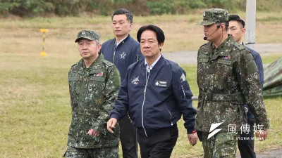 總統賴清德(中)推動全社會防衛韌性,台灣的演習今年將有更重大變革。(資料照,陳品佑攝)