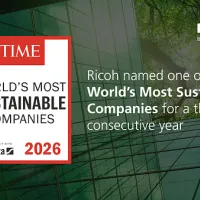 Ricoh earns place on TIME World's Most Sustainable Companies 2026 list for third consecutive year Ricoh earns place on TIME World's Most Sustainable Companies 2026 list for third consecutive year