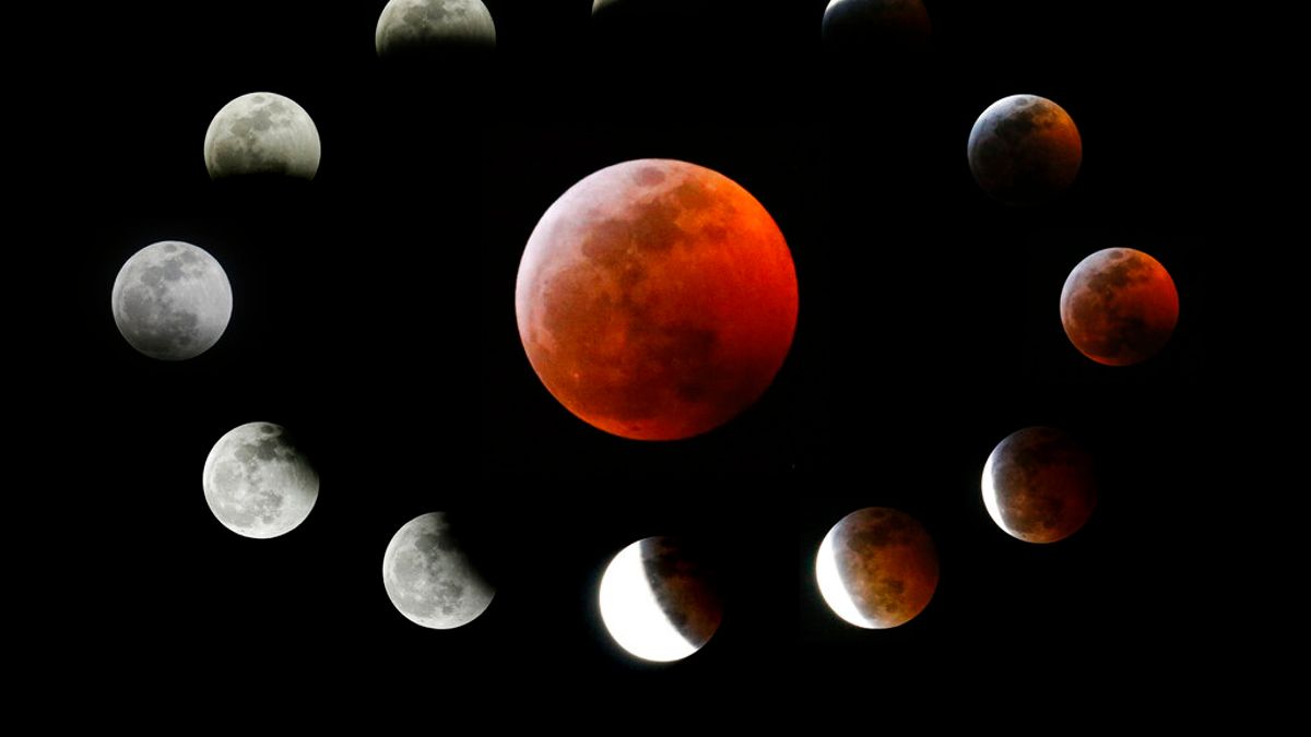 2019年1月21日,三大天文奇觀合一的「超級血狼月」登場,北美洲和南美洲和部分歐洲國家的民眾有機會目睹難得奇景。(美聯社) 2019年1月21日,三大天文奇觀合一的「超級血狼月」登場,北美洲和南美洲和部分歐洲國家的民眾有機會目睹難得奇景。(美聯社)