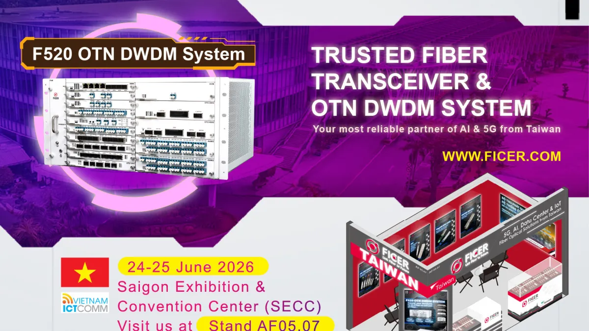 FICER Showcases Fiber Transceivers and OTN DWDM Systems support AI, 5G and IoT Transmission Connectivity at ICTCOMM Vietnam 2026