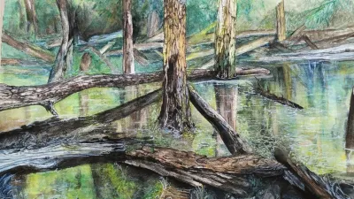歡喜拾色油畫展作品。(圖/國立公共資訊圖書館)