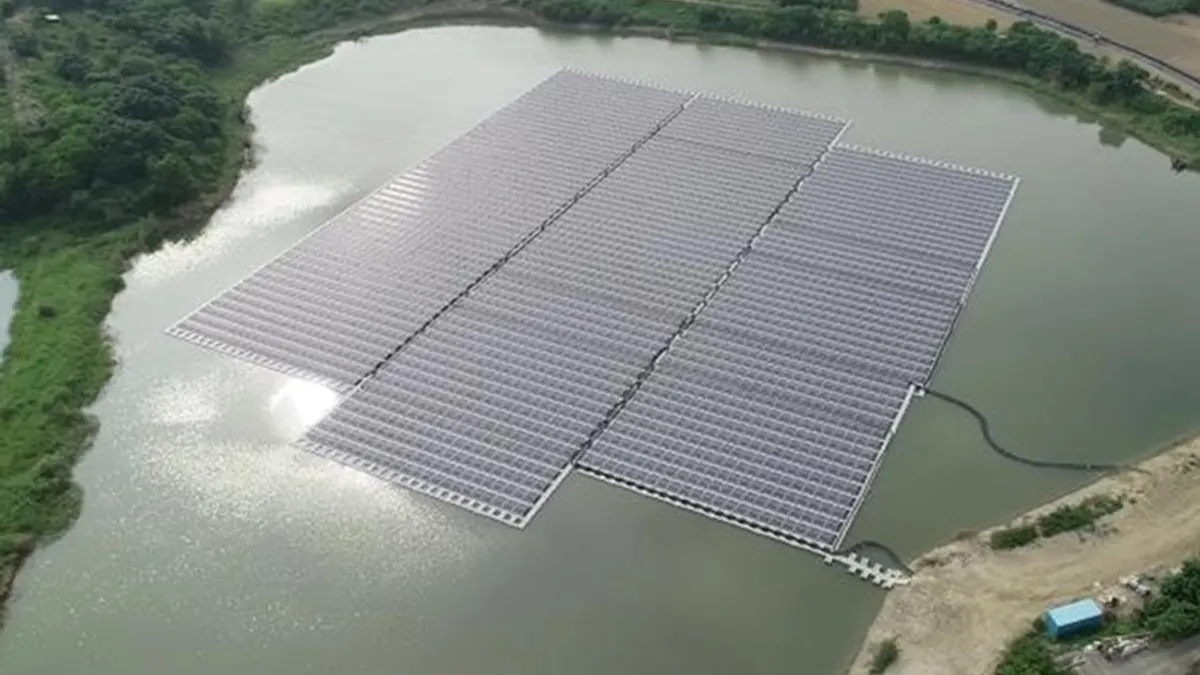 烏山頭水庫太陽光電場。(台南市政府)