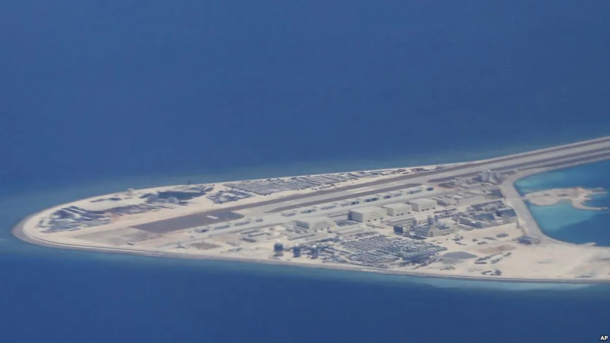 中國在南海的人造島礁渚碧礁(AP)