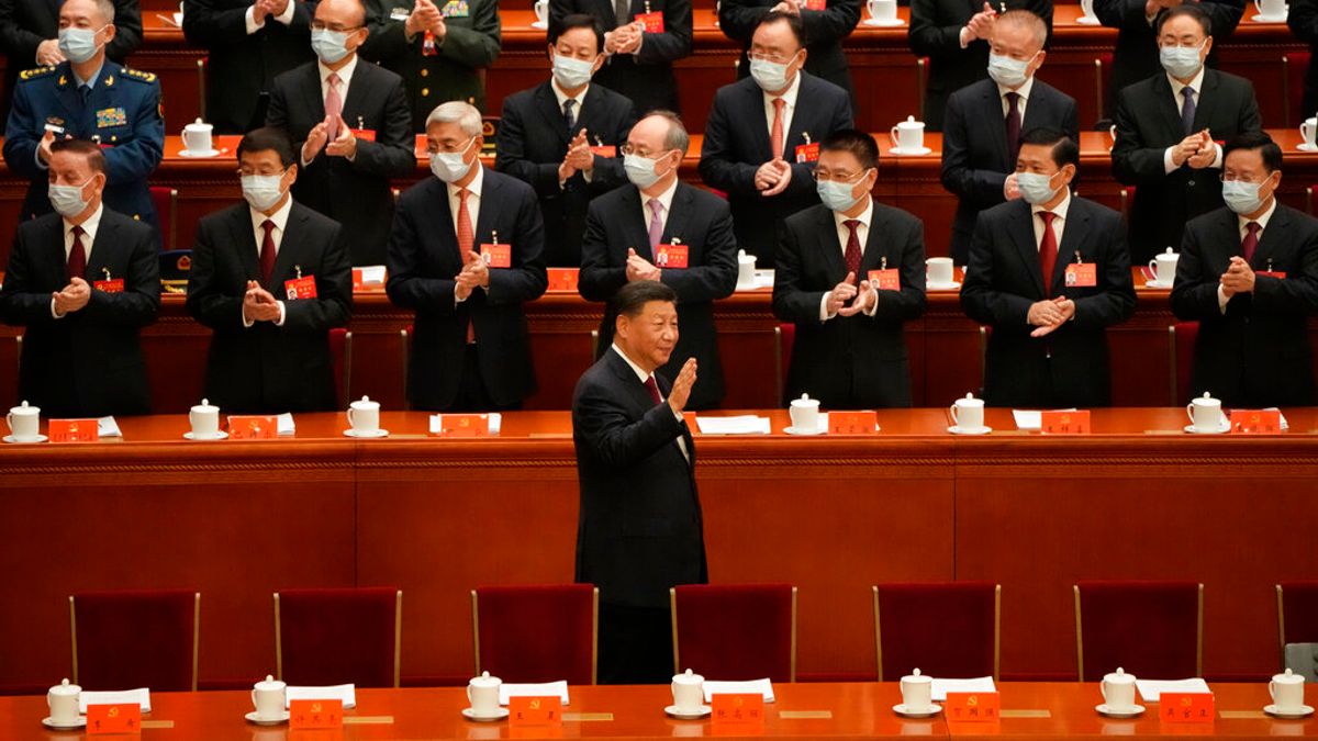 2022年10月16日,習近平在二十大準備發表工作報告。(美聯社) 2022年10月16日,習近平在二十大準備發表工作報告。(美聯社)