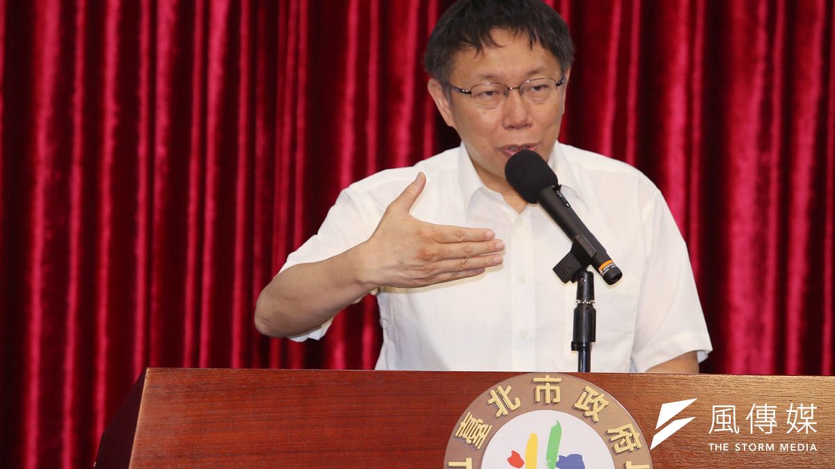 台北市長柯文哲上午主持會議。(林韶安攝) 台北市長柯文哲上午主持會議。(林韶安攝)