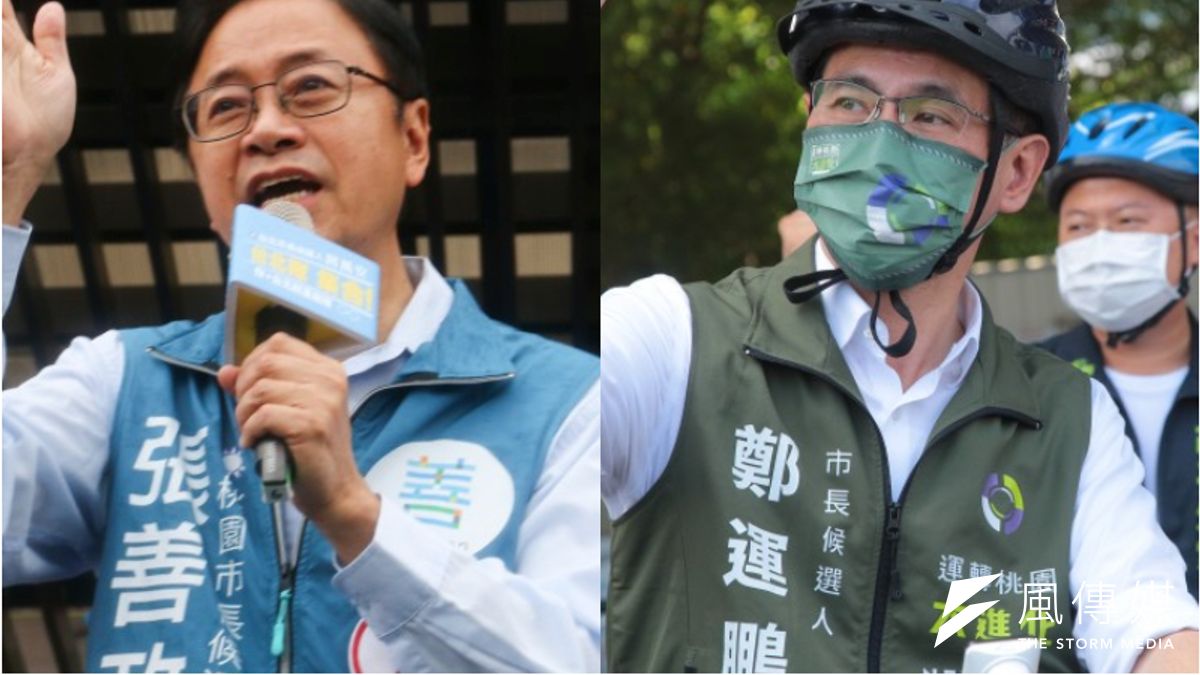 QuickseeK民調中心公布桃園市長選前封關民調結果顯示,民進黨桃園市長候選人鄭運鵬(右)以39.2%的支持度,微幅領先國民黨桃園市長候選人張善政(左)的38.7%。(資料照,顏麟宇、蔡親傑攝/影像合成:風傳媒) QuickseeK民調中心公布桃園市長選前封關民調結果顯示,民進黨桃園市長候選人鄭運鵬(右)以39.2%的支持度,微幅領先國民黨桃園市長候選人張善政(左)的38.7%。(資料照,顏麟宇、蔡親傑攝/影像合成:風傳媒)