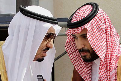 沙烏地阿拉伯國王薩勒曼(King Salman)與兒子穆罕默德.本.薩勒曼(Mohammed bin Salman) 沙烏地阿拉伯國王薩勒曼(King Salman)與兒子穆罕默德.本.薩勒曼(Mohammed bin Salman)