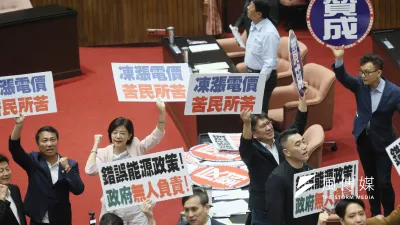 立法院會表決通過國民黨團提案凍漲電價。(柯承惠攝)