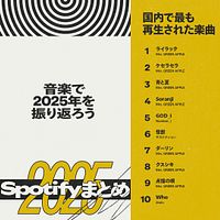 Spotifyが2025年の音楽シーンを象徴する年間ランキングを発表し、世界と日本で大きな話題を呼んでいる。(写真/Spotify提供) Spotifyが2025年の音楽シーンを象徴する年間ランキングを発表し、世界と日本で大きな話題を呼んでいる。(写真/Spotify提供)