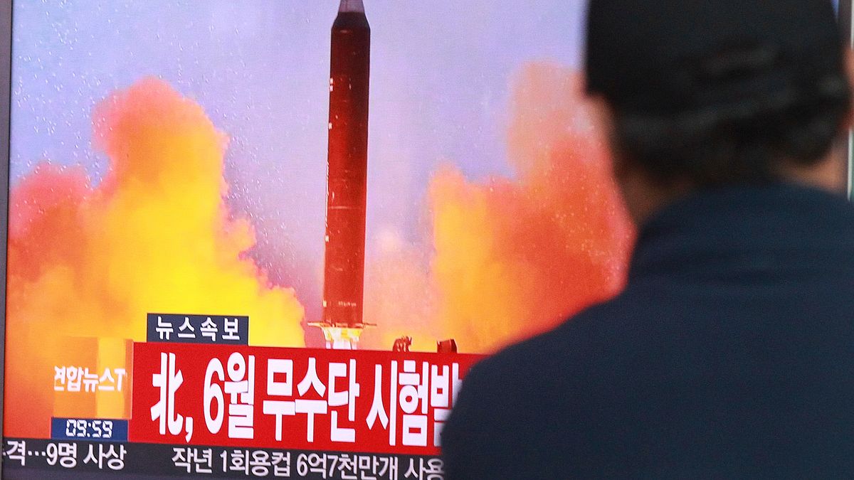 北韓再度發射「舞水端」中程彈道飛彈,但以失敗告終。(美聯社) 北韓再度發射「舞水端」中程彈道飛彈,但以失敗告終。(美聯社)