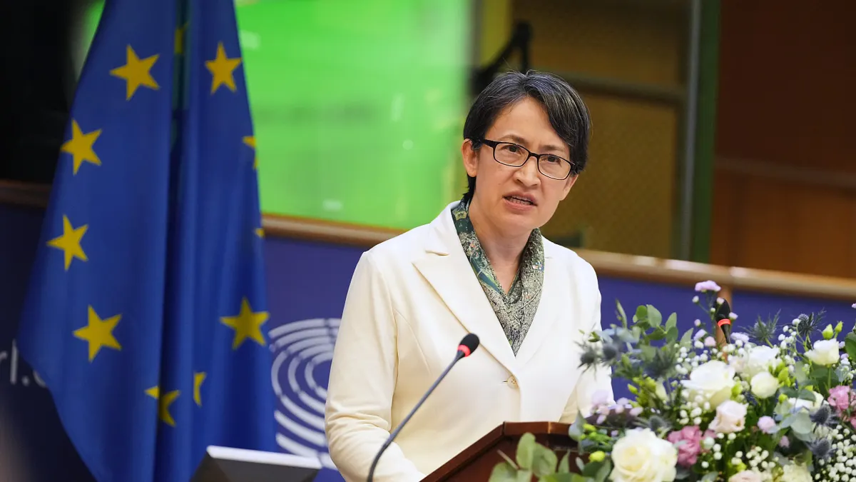 副総統の蕭美琴氏がIPAC年次サミットに出席し、欧州議会で演説を行った。(資料写真/AP通信) 副総統の蕭美琴氏がIPAC年次サミットに出席し、欧州議会で演説を行った。(資料写真/AP通信)