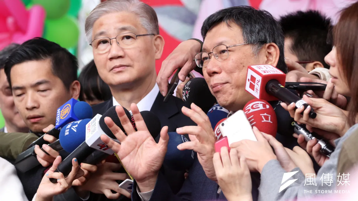 20170311-「2017台大杜鵑花季開幕式」上午登場,台北市長柯文哲、台大校長楊泮池會後共同受訪。(蘇仲泓攝)
