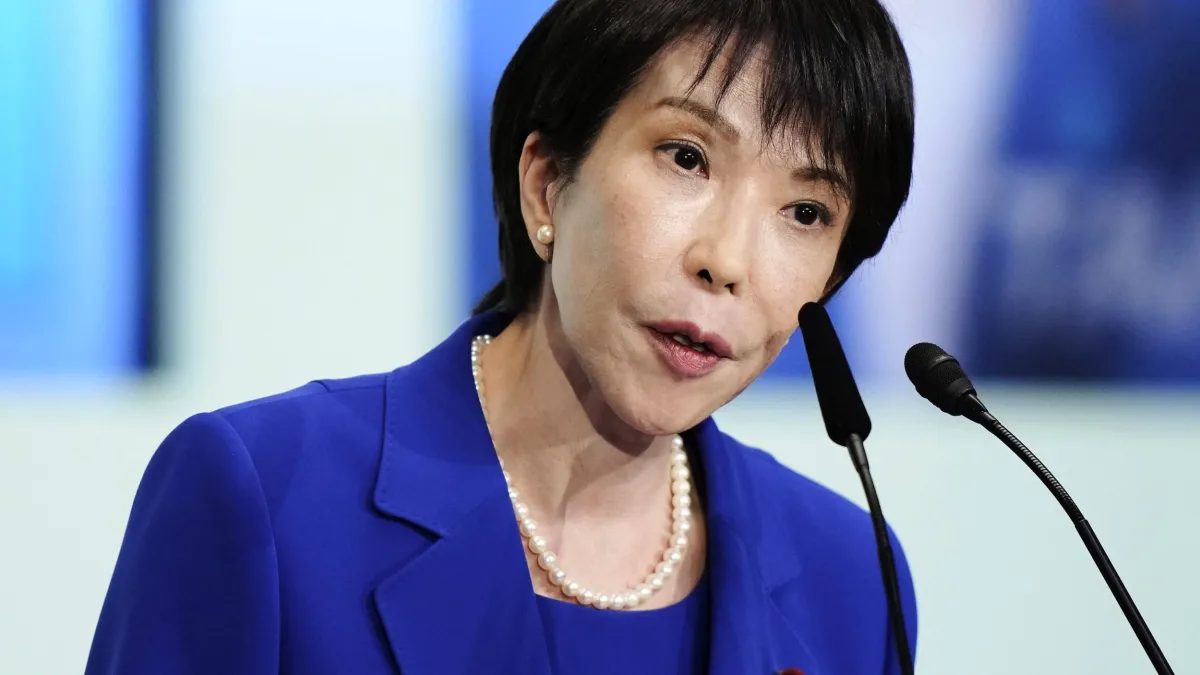2025年10月4日,高市早苗在自民黨總裁選舉中勝出。(美聯社)