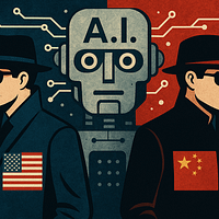 アメリカと中国がAIの情報システムへの応用を加速している。(イラスト/ChatGPT作成) アメリカと中国がAIの情報システムへの応用を加速している。(イラスト/ChatGPT作成)