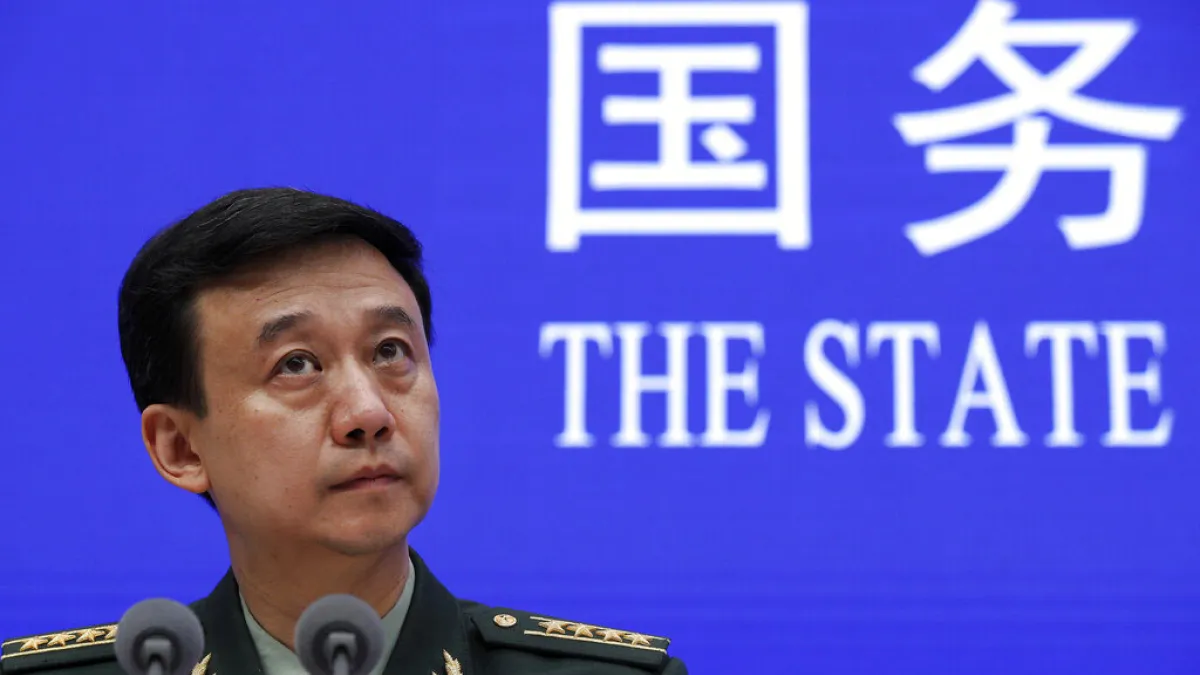 中國國防部發言人吳謙在例行記者會中表示,台獨就意味著戰爭。(美聯社)