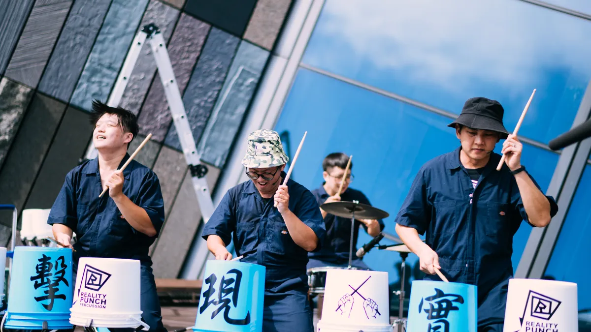 2023新北市鼓藝節將於6月17日在蘆洲忠義廟前廣場演出。(圖/重擊現實打擊樂團提供)