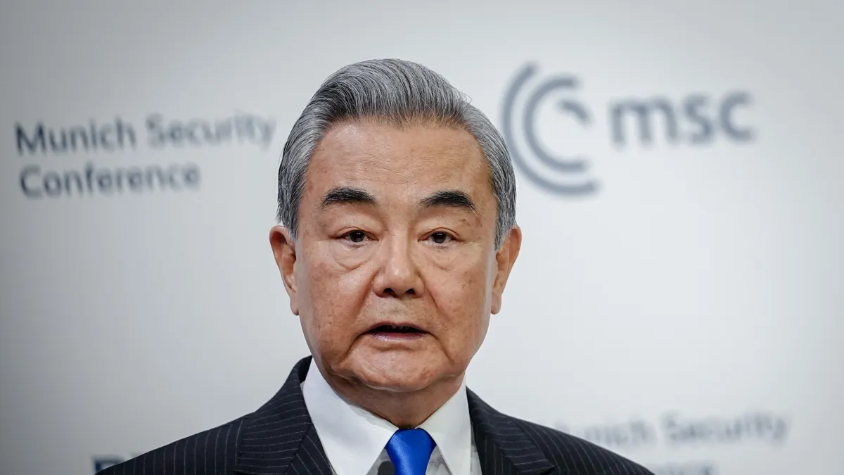 Chinese Foreign Minister Wang Yi raised UN General Assembly Resolution 2758 during his meeting with UN General Assembly President Annalena Baerbock. (AP)