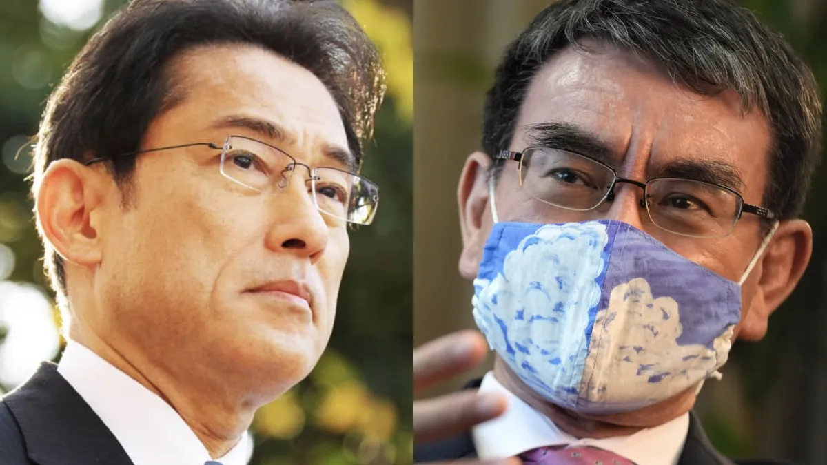 自民黨目前贏面最大的兩位選將:岸田文雄與河野太郎。(左:翻攝岸田臉書、右:美聯社)