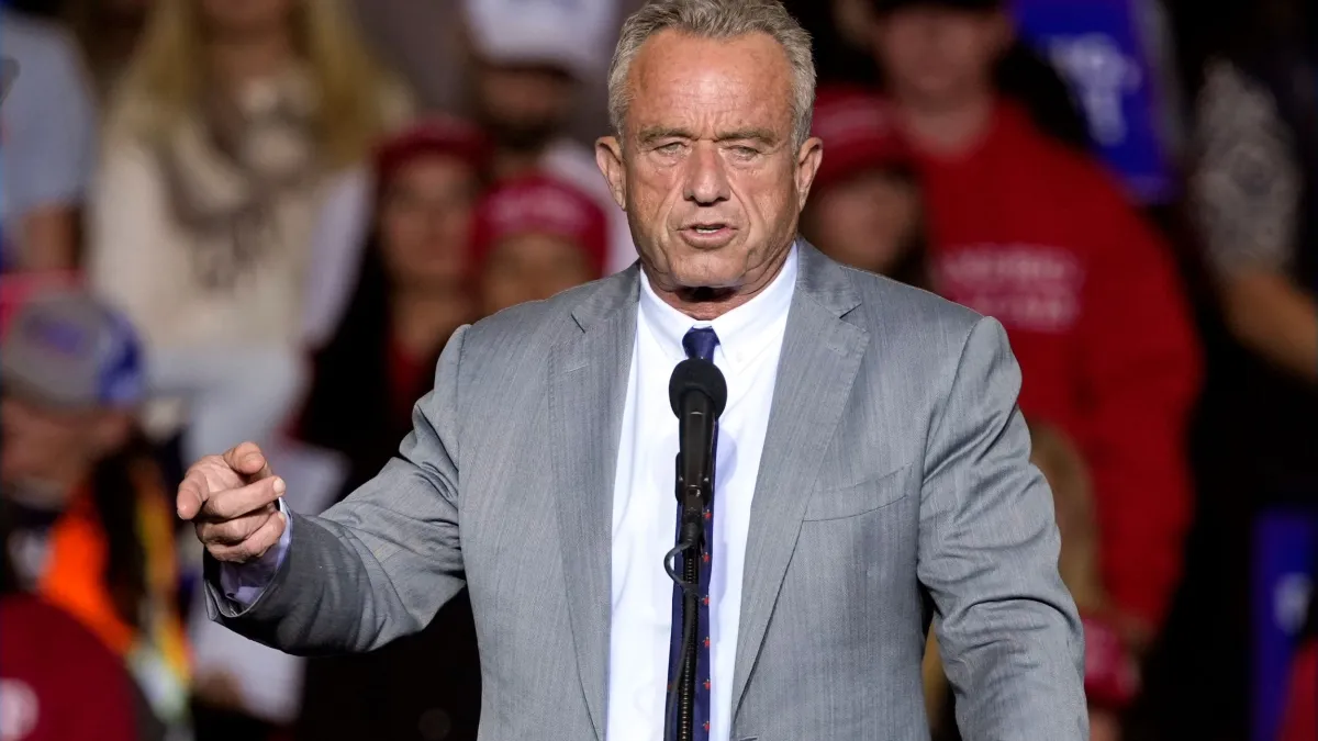 川普2.0新內閣衛生與公共服務部提名人小羅伯甘迺迪(Robert F. Kennedy Jr.)。(美聯社)