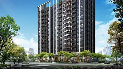 「松義美學」最後2字頭房價進入倒數,距離高鐵站13分鐘車程、四大行政區交會核心地段,全新過嶺重劃區打造的現代街廓。(圖/松義美學提供)