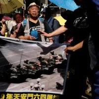 5月28日支聯會舉辦「愛國民主大遊行」,自灣仔遊行至中聯辦。(BBC中文網) 5月28日支聯會舉辦「愛國民主大遊行」,自灣仔遊行至中聯辦。(BBC中文網)