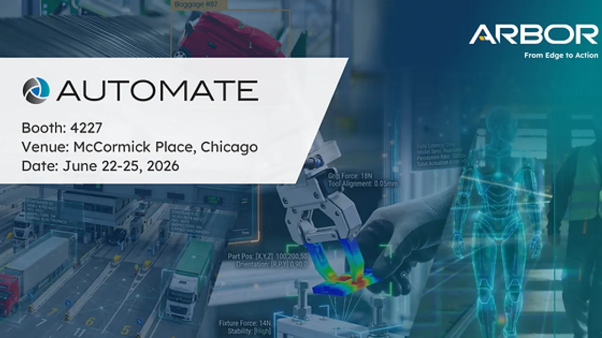 ARBOR Technology to Showcase Intel Panther Lake-Powered Edge AI and Physical AI Solutions at Automate