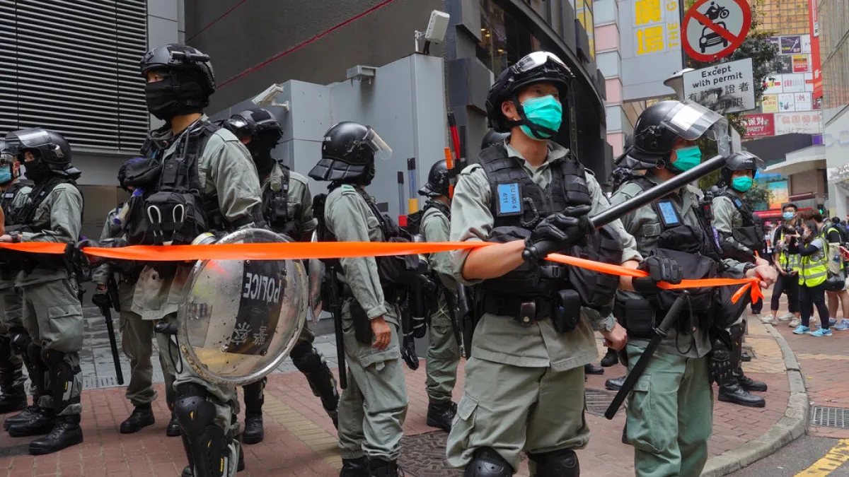 「港版國安法」與《國歌條例》爭議最近讓香港的反中國抗爭再起,華盛頓方面也很快地宣布計畫取消對港的特殊貿易待遇。(資料照,美聯社)